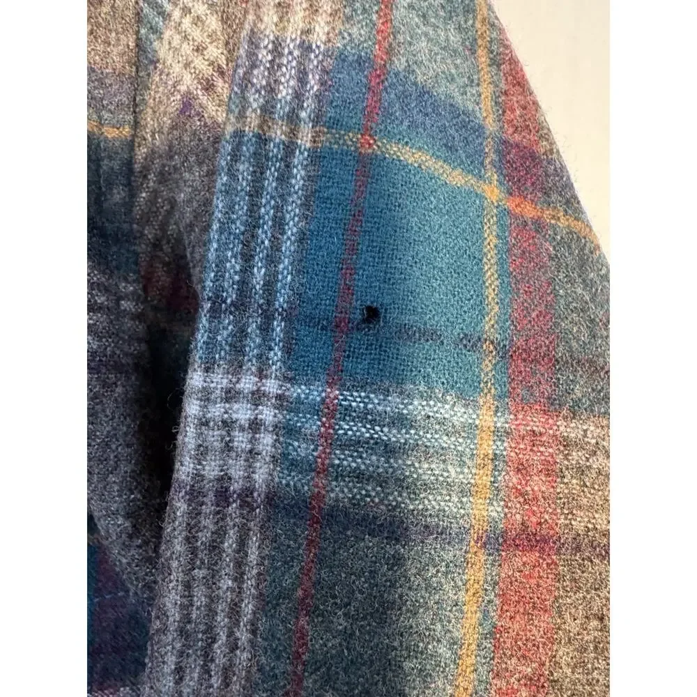 Pendleton Wool Flannel Shirt L Plaid Elbow Patch‎ USA Cabin Workwear